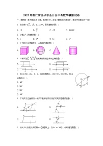 2023年浙江省金华市金开区中考数学模拟试卷（含解析）