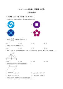 甘肃省酒泉市金塔县2021-2022学年八年级下学期期末考试数学试卷(含解析)