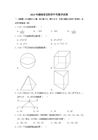 2023年湖南省岳阳市中考数学试卷（含答案解析）