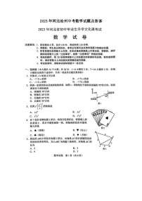 _2023年河北沧州中考数学试题及答案