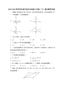 2022-2023学年河北省石家庄市赵县八年级（下）期末数学试卷(含解析 )