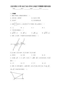 北京市第八中学2022~2023学年七年级下学期期中数学试卷（含答案解析）
