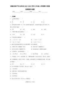 福建省南平市光泽县2022-2023学年七年级上学期期中质量检测数学试题