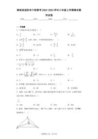 湖南省益阳市六校联考2022-2023学年八年级上学期期末数学试卷