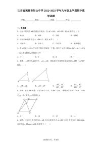 江苏省无锡市阳山中学2022-2023学年九年级上学期期中数学试题