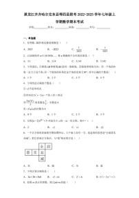 黑龙江齐齐哈尔克东县等四县联考2022-2023学年七年级上学期数学期末考试（含答案解析）