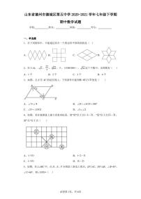 山东省德州市德城区第五中学2020-2021学年七年级下学期期中数学试题