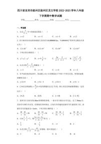 四川省宜宾市叙州区叙州区龙文学校2022-2023学年八年级下学期期中数学试题（含答案解析）