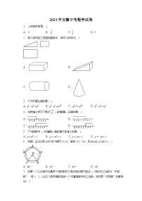 2023年安徽中考数学试卷（含答案解析）