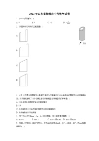 2023年山东省聊城市中考数学试卷（含答案解析）