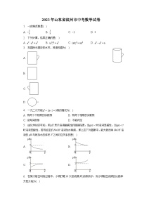 2023年山东省滨州市中考数学试卷（含答案解析）