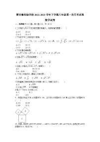 甘肃省庆阳市西峰区黄官寨实验学校2022-2023学年八年级下学期第一次数学月考试卷(含答案)