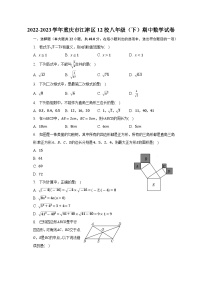 重庆市江津区12校2022-2023学年八年级下学期期中联考数学试卷(含解析)