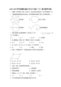 2022-2023学年新疆乌鲁木齐市八年级(下)期末数学试卷(含解析)