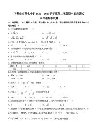 安徽省马鞍山市第七中学2022-2023八年级下学期期末数学试题（含答案）