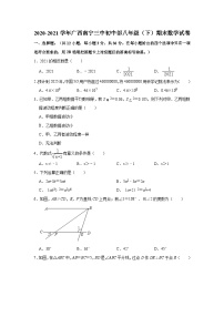2020-2021学年广西南宁三中初中部八年级（下）期末数学试卷
