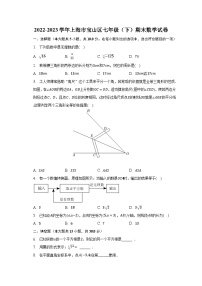 2022-2023学年上海市宝山区七年级（下）期末数学试卷（含解析）