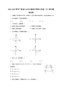 2022-2023学年广东省中山市中港英文学校九年级（下）期中数学试卷（含解析）