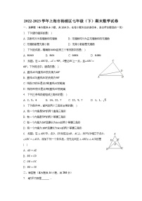 2022-2023学年上海市杨浦区七年级（下）期末数学试卷（含解析）