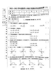 吉林省吉林市第二十三中学2022-2023学年八年级下学期7月期末数学试题