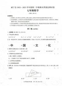 贵州省毕节市威宁彝族回族苗族自治县2022-2023学年七年级下学期7月期末数学试题