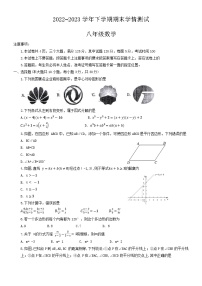 河南省平顶山市郏县2022-2023学年八年级下学期7月期末数学试题（含答案）