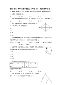 2022-2023学年北京市朝阳区八年级(下)期末数学试卷(含解析)