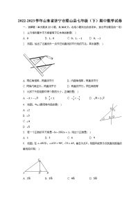 2022-2023学年山东省济宁市梁山县七年级（下）期中数学试卷（含解析）