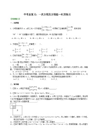 09中考总复习：一次方程及方程组--巩固练习