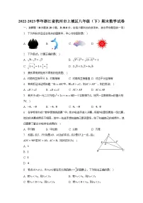 2022-2023学年浙江省杭州市上城区八年级(下)期末数学试卷(含解析)