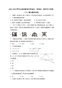 2022-2023学年山东省青岛市李沧区、黄岛区、胶州市七年级（下）期末数学试卷（含解析）