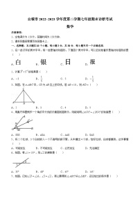 甘肃省白银市2022-2023学年七年级下学期期末数学试题（含答案）