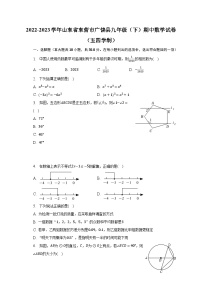 2022-2023学年山东省东营市广饶县九年级（下）期中数学试卷（五四学制）（含解析）