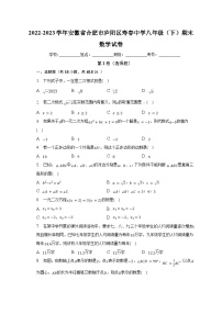 2022-2023学年安徽省合肥市庐阳区寿春中学八年级（下）期末数学试卷（含解析）