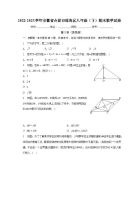 2022-2023学年安徽省合肥市瑶海区八年级（下）期末数学试卷（含解析）