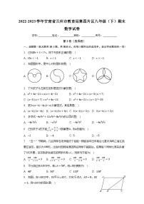 2022-2023学年甘肃省兰州市教育局第四片区八年级（下）期末数学试卷（含解析）