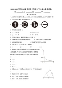 2022-2023学年江苏省常州市八年级（下）期末数学试卷（含解析）