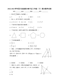 2022-2023学年四川省成都市青羊区八年级（下）期末数学试卷（含解析）
