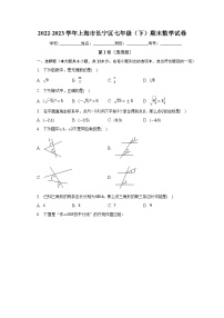 2022-2023学年上海市长宁区七年级(下)期末数学试卷(含解析)