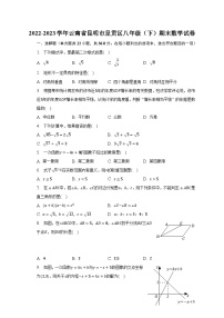 2022-2023学年云南省昆明市呈贡区八年级（下）期末数学试卷-普通用卷