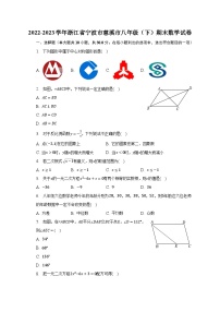 2022-2023学年浙江省宁波市慈溪市八年级（下）期末数学试卷（含解析）