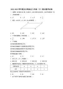 2022-2023学年重庆市荣昌区八年级（下）期末数学试卷