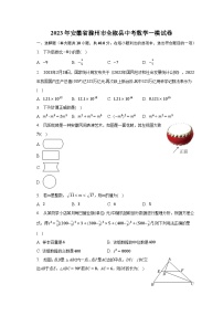 2023年安徽省滁州市全椒县中考数学一模试卷（含解析）