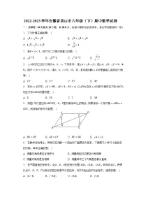 2022-2023学年安徽省黄山市八年级（下）期中数学试卷（含解析）