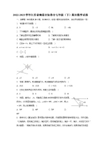 2022-2023学年江苏省南通市如皋市七年级（下）期末数学试卷（含解析）