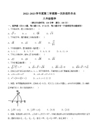 陕西省安康市汉阴县2022-2023学年八年级下学期3月月考数学试题（含答案）