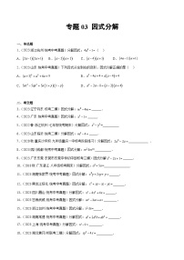 2023年中考数学真题分类汇编——专题03 因式分解（全国通用）