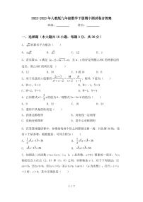 2022-2023年人教版九年级数学下册期中测试卷含答案