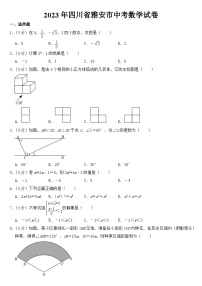 2023年四川省雅安市中考数学试卷【附答案】