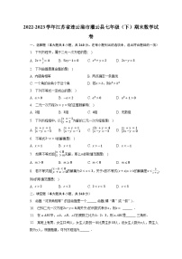 2022-2023学年江苏省连云港市灌云县七年级（下）期末数学试卷（含解析）